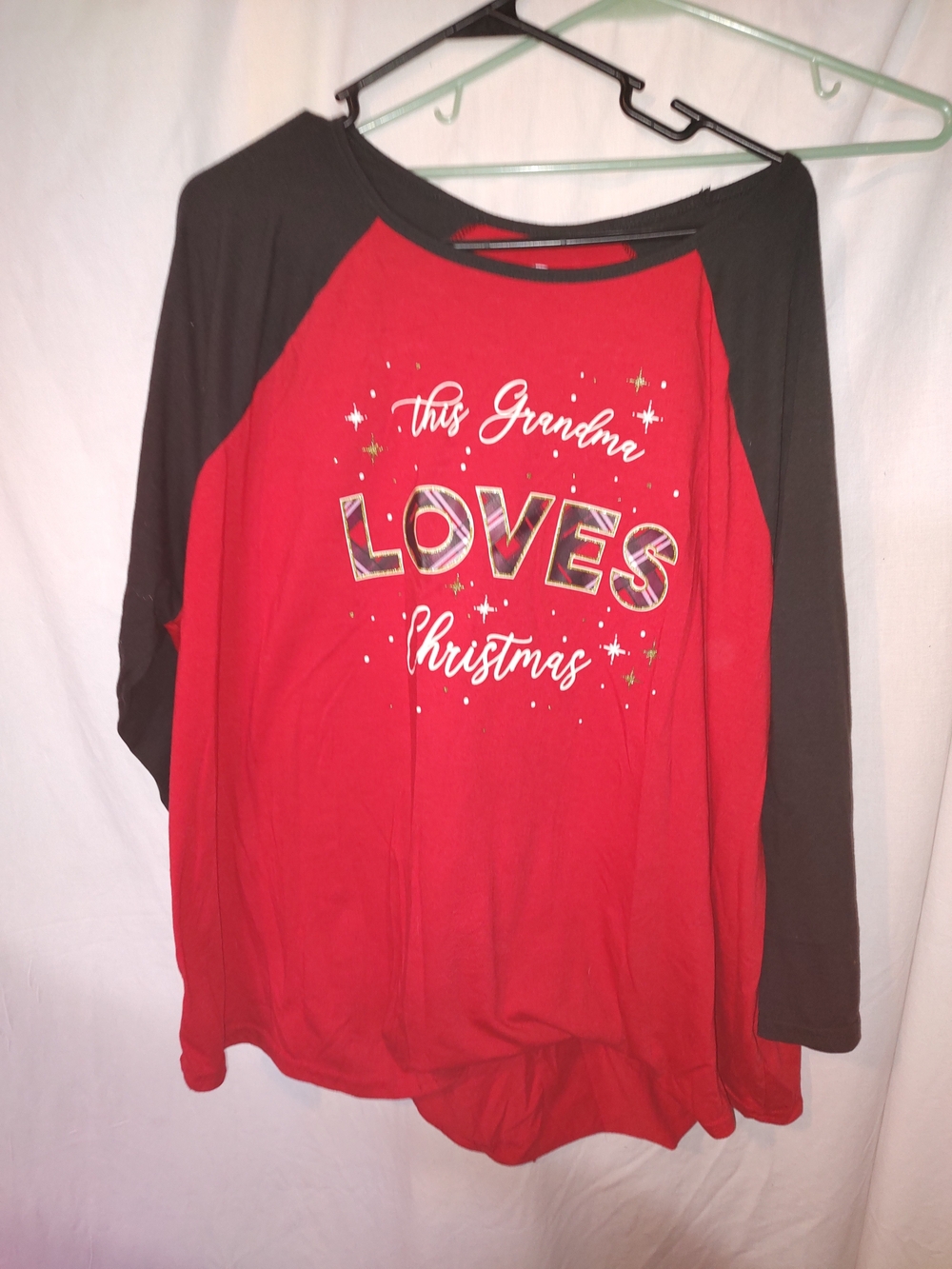 Holiday Time Red Tunic Top with Black Trim